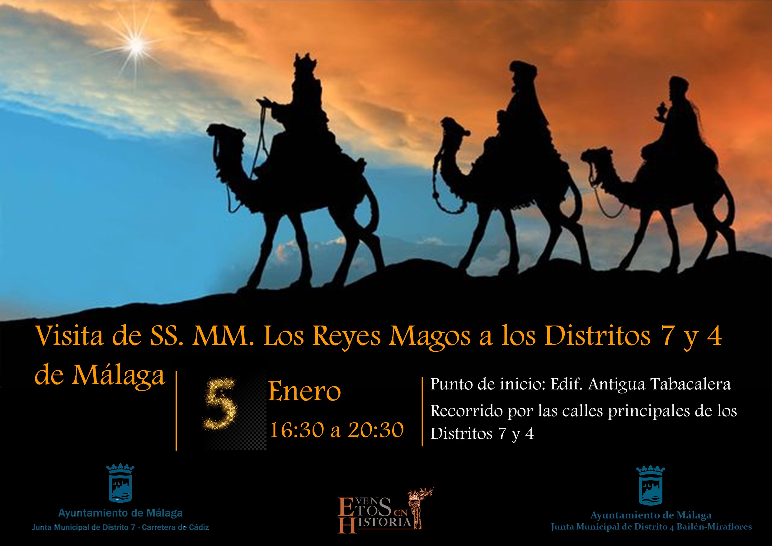 Visita de su SS.MM. los Reyes Magos a los Distritos 7 y 4 de Málaga
