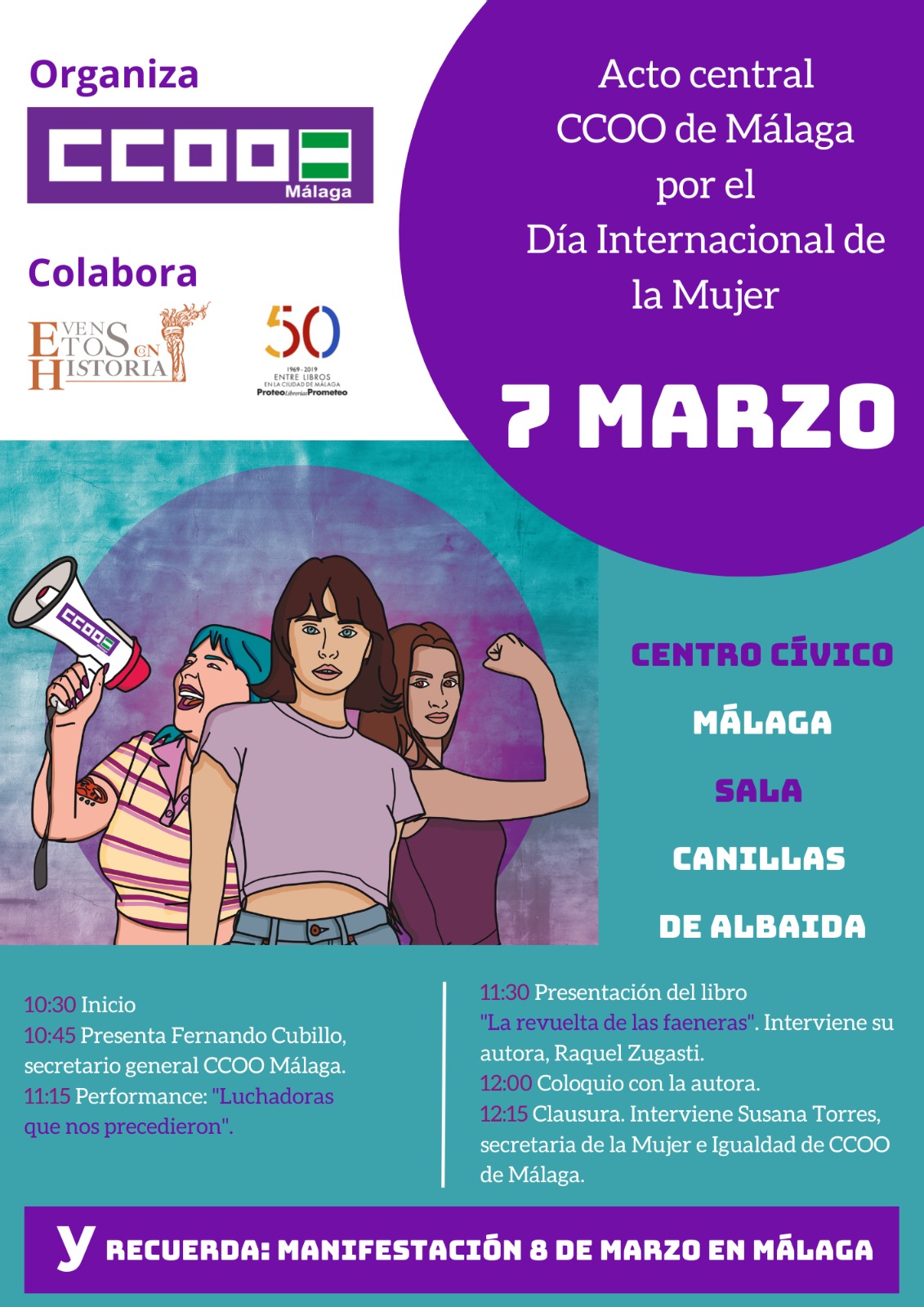 «Luchadoras que nos precedieron» acto CCOO Día de la Mujer